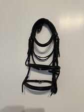 Clearance Double Bridle with Sure Grip Reins – Black or Havana – Pony to Full
