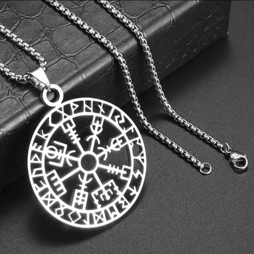 Viking compass necklace nordic - compass,