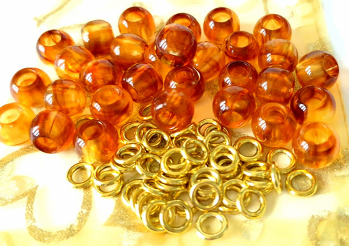 100 acrylic round amber - 100, beads