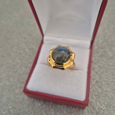 Labradorite ring In gold tone
