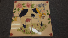 Hand Painted Tile Farm Cow