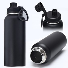Stainless Steel Water Bottle Double Wall Vacuum Insulated Sports Gym Metal Flask