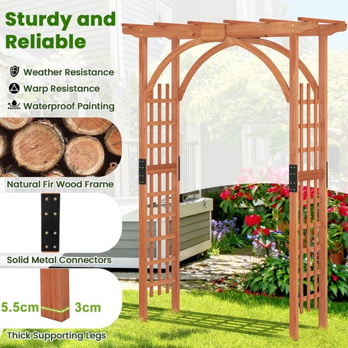 Wooden garden arch arbor - wooden,