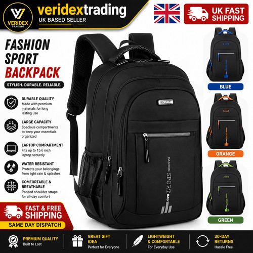 Black backpack rucksack large - rucksack,