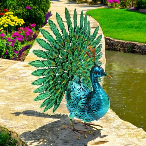 Large metal peacock garden - large,