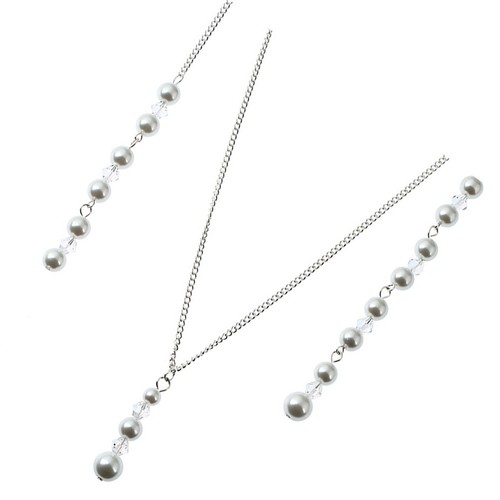 Bride crystal pearl pendant - bride,