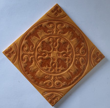 RETRO MID CENTURY PILKINGTON CERAMIC TILE 6" SQUARE - OCHER GROUND