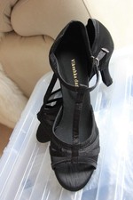 Black beautiful salsa tango ballroom latin tango dance shoes UK size 5