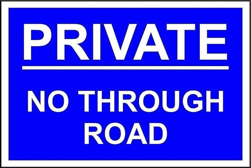 Private through road metal - no,