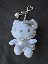 Hello Kitty Space Grey Silver With Heart Charm Keyring Bag Charm