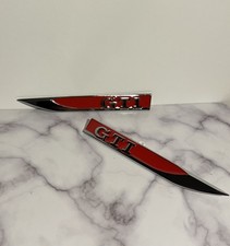 VW GTI Wing Side Badges Red
