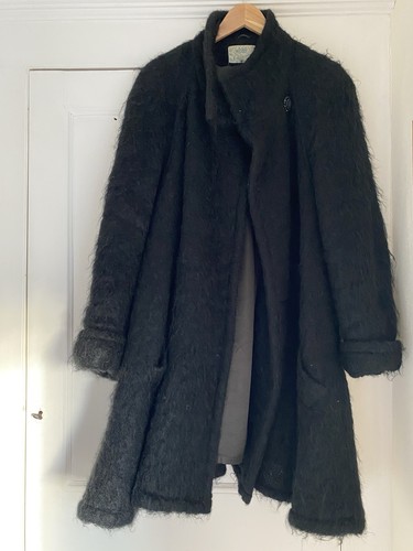Vintage black mohair coat - coat, 12