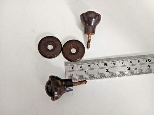 Pair bakelite door knob - pair, of