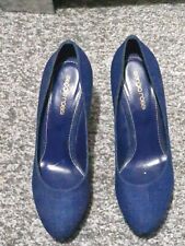 SERGIO ROSSI royal blue canvas platform stiletto Shoe Size Eu 37.5 / UK 4.5