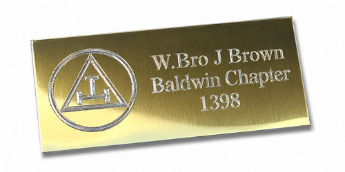 Engraved gold masonic plaque - gold,