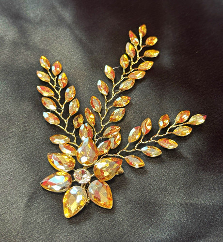 Gold tone leaf - gold, hair