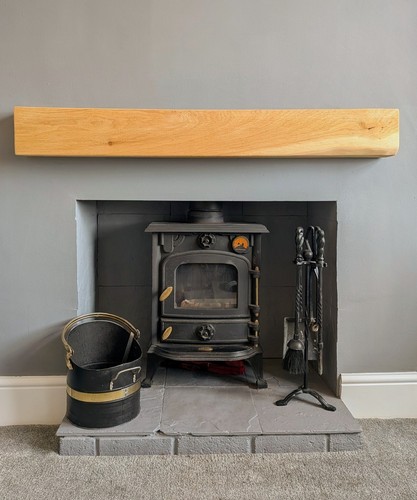 Solid oak floating mantle beam - solid,