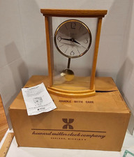 HOWARD MILLER WOOD AND GLASS PENDULUM MANTLE CLOCK MODEL 630-104 in Original Box