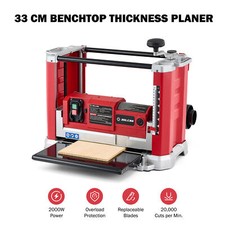 ZELCAN 330 mm Benchtop Thicknesser Planer 15A 2000W Wood Planer for Woodworking
