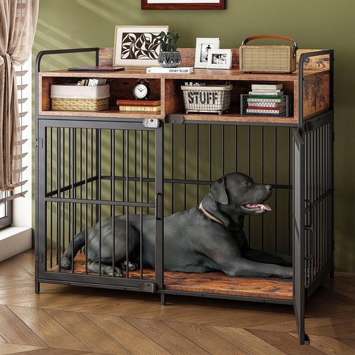 Large dog crate furniture with - dog,
