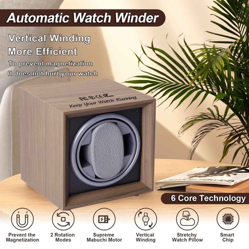 Mdf wood single watch winder - wood,