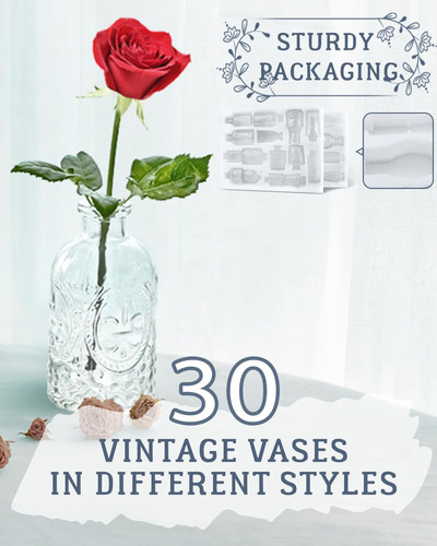 Glass bud vase set small - glass, of