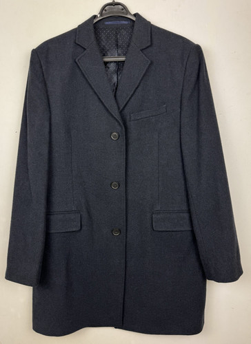 Mens navy wool - overcoat, 42"
