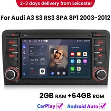 For Audi A3 S3 RS3 8PA 8P1 2003-2012 Apple Carplay Android 14 Car Radio GPS Navi