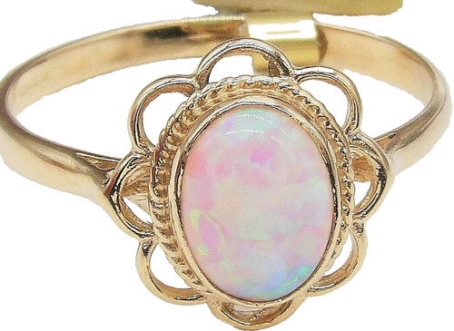 9ct gold opal ring cabochon - , 9