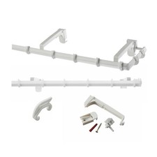 Swish™ PVC Curtain VALANCE TRACK Rail set, with Brackets and Gliders, White