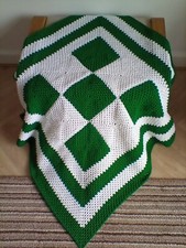 NEW HAND CROCHETED  PATCHWORK MULTIPURPOSE BLANKET OR THROW