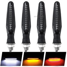 x4 Sequential Double 24LED Motorcycle Turn Signal Indicator Light DRL Brake Lamp