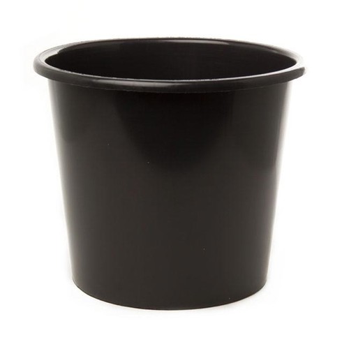 Round black plastic flower - round,