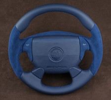 Mercedes w140 w201 w202 w124 w210 r129 r170 Custom steering wheel thick AMG blue