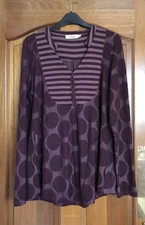 Myrine Antwerp Burgundy Mix Long Sleeved Tunic Top - Medium