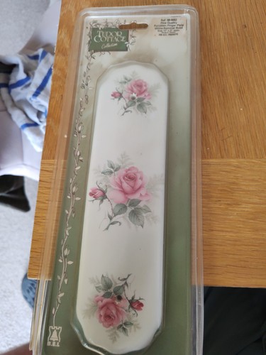 Vintage floral ceramic door - vintage,