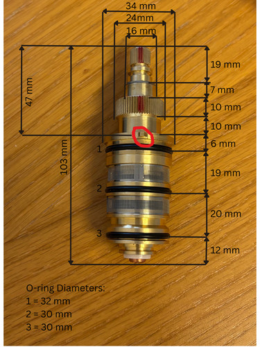 103mm thermostatic cartridge - 103mm,