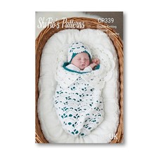 Crochet Pattern for Lacy Baby Cocoon- Double Knitting - 3 sizes - CP339