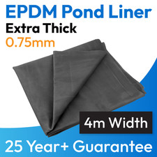 POND LINER EXTRA THICK HEAVY DUTY EPALYN EPDM RUBBER 4M WIDE ROLL CUSTOM LENGTH