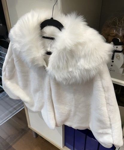 White faux fur bridal - white, bolero