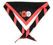 Scout Scarf Black Red Poppy And Fleur De Lis Uk Adult Size