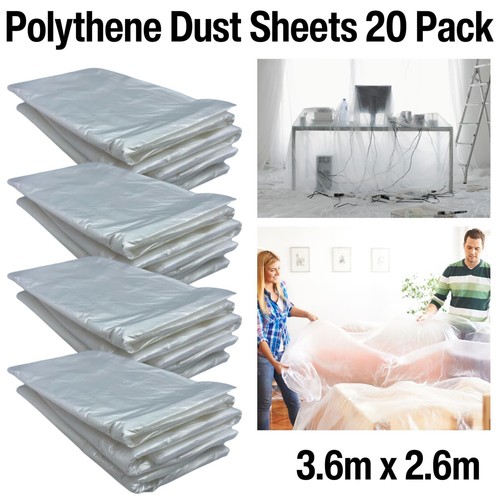20x polythene dust sheet clear - 20x,