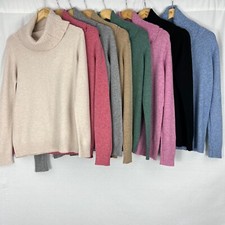 Womens Winter Wool & Cashmere Cowl Polo Turtle Neck Knitted Warm Jumper Sweater