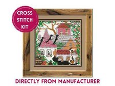 RIOLIS Counted Cross Stitch Kit 612 City & Cats Summer. Village-Trees-Cats-Birds