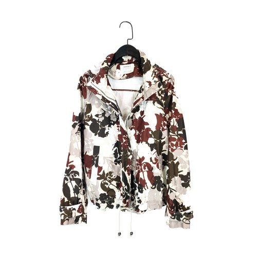 Zara khaki green floral hooded - zara,