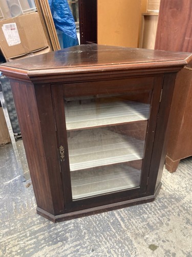 Brown corner display cabinet - brown,
