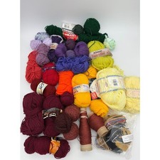 Huge 2.9 lb Rainbow Wool & Mixed Yarn Lot Destash - Shetland Spindrift, Patons