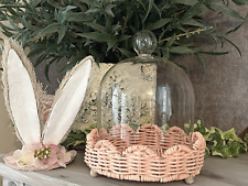 Glass Dome Cloche Wicker