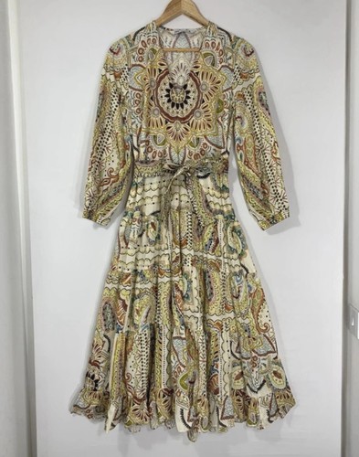 Zara green cotton paisley - zara,