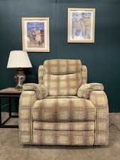 Parker Knoll Boston Electric Reclining Armchair In Gold Fabric